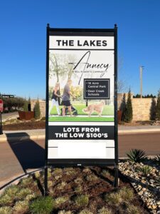 Lake at annecy neighborhood promo sign