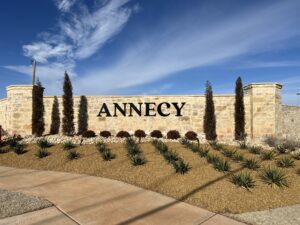 annecy okc neighborhood entrance sign